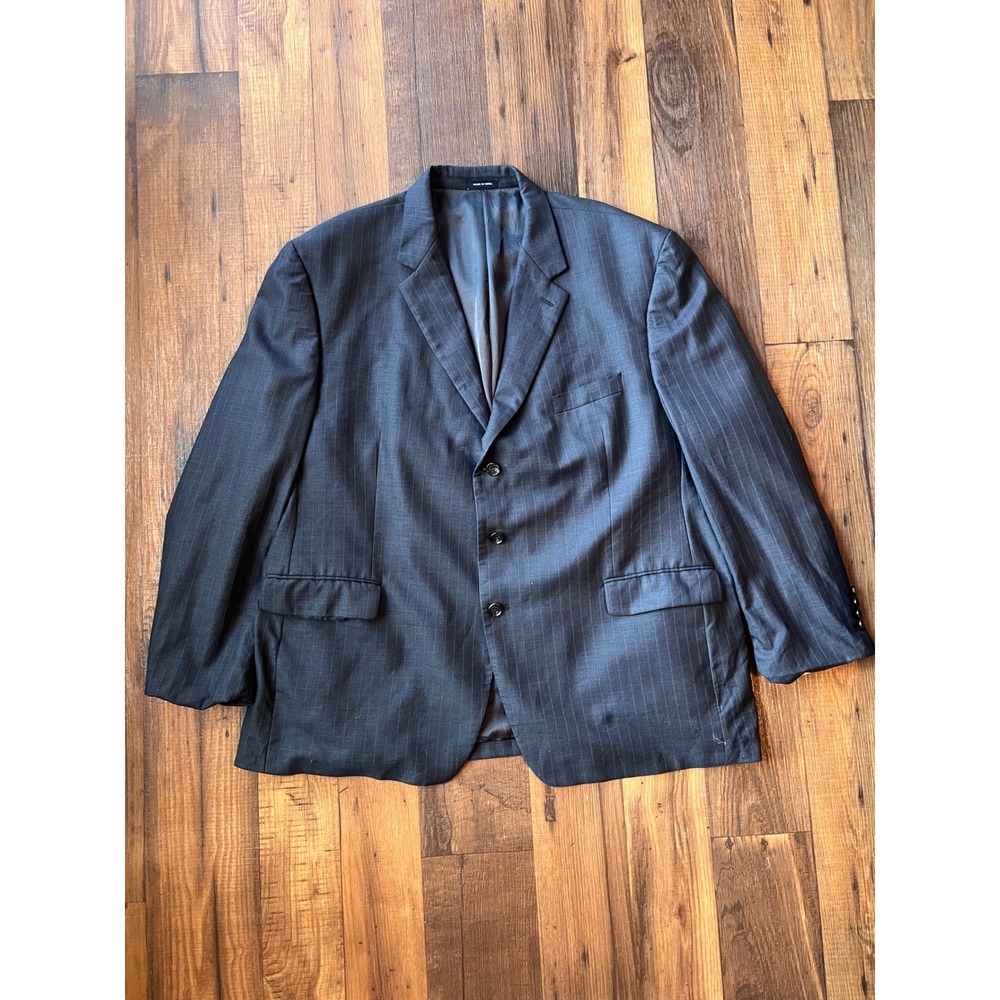 Ralph Lauren Mens Grey Pinstripe Wool 3 Button Blazer Sport Coat Dillard's 52R